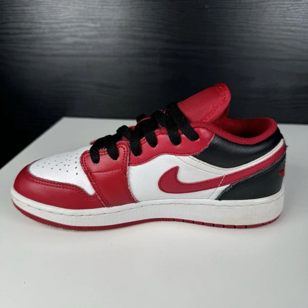 + Size 4Y - Jordan 1 Low Reverse Black Toe 553560-163